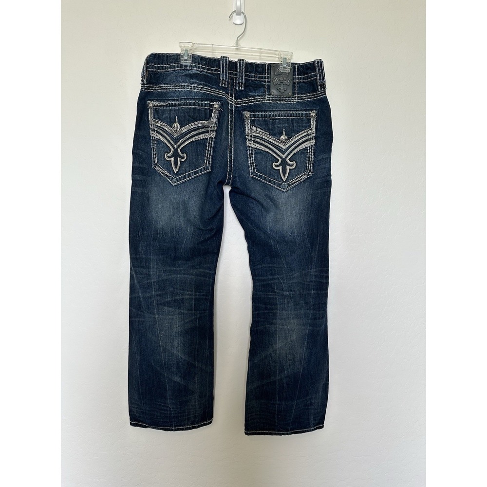 Rock Revival Remedy Straight Fit Jeans Relaxed Straight Fit Men Size 38x30 - Picture 3 of 13